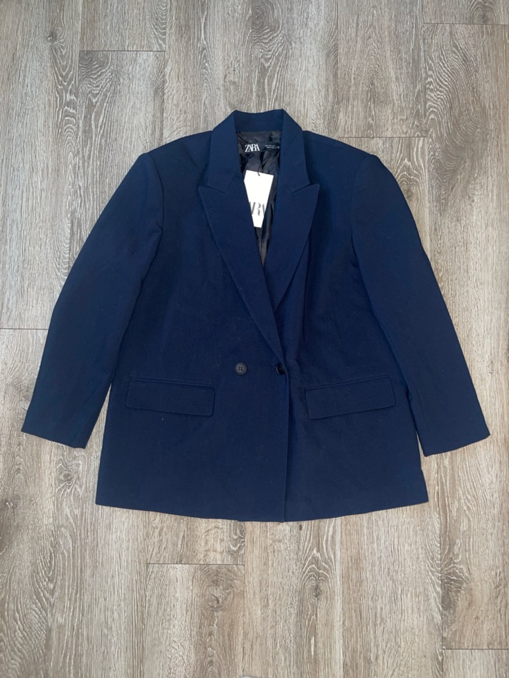 New Zara Dark Navy blue oversized Blazer casual
Career business large
